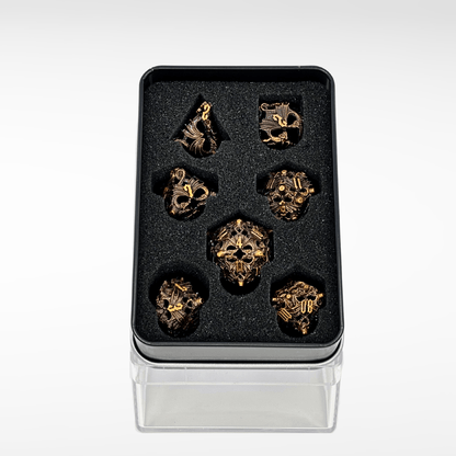 The Dragon Nest - 7pc Hollow Metal Dice Set - Nerd Gear Gaming Inc.