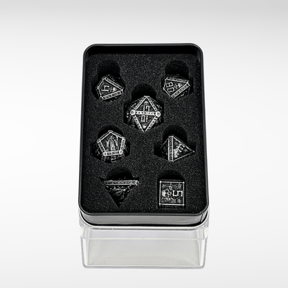 The Wizards Tomb - 7pc Solid Metal Dice Set - Nerd Gear Gaming Inc.